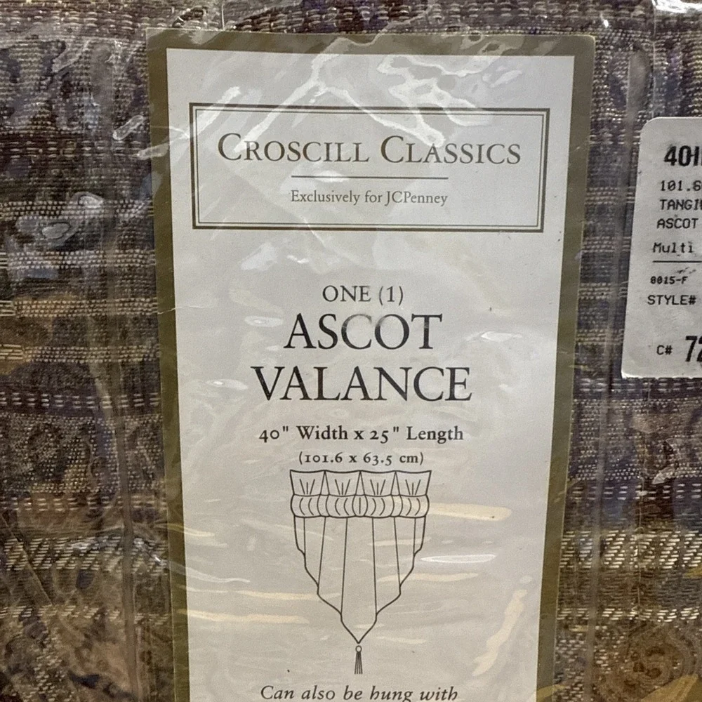 (1) Vintage CROSCILL Ascot Valance Brown Gold Paisley TANGIER 40